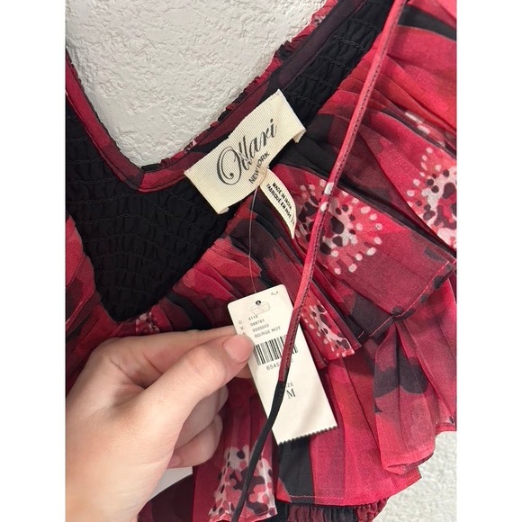 Anthropologie Red Ruffled Blouse - Picture 5 of 7